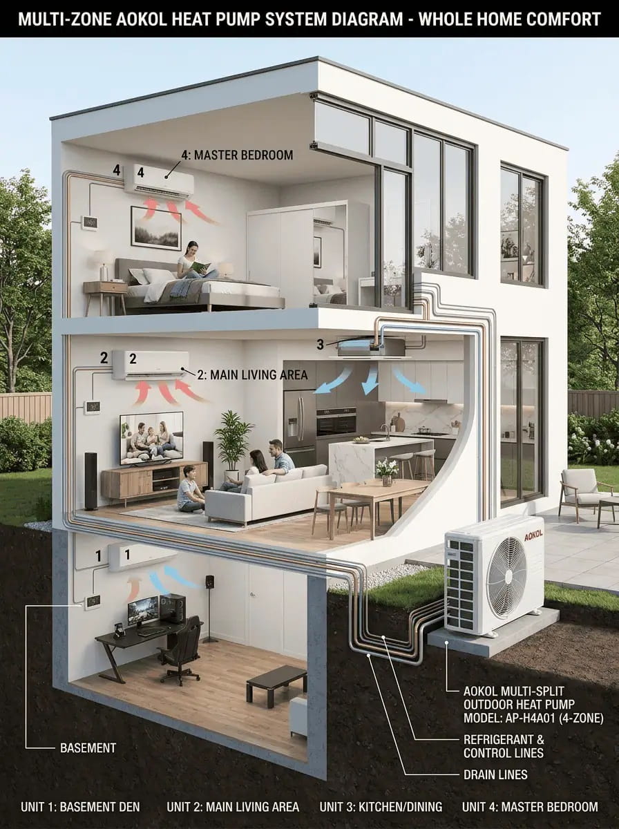 aokol-36000-btu-multi-zone-multiple-indoor-units aokol 36000 btu multi zone multiple indoor units
