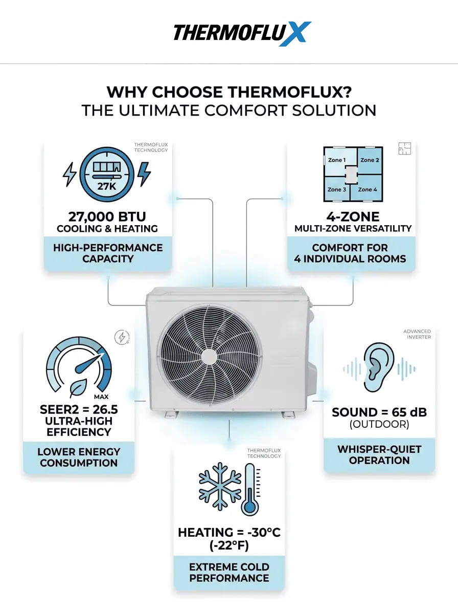 Why Choose THERMOFLUX 27000 BTU/H Multi-Zone Heat Pump?