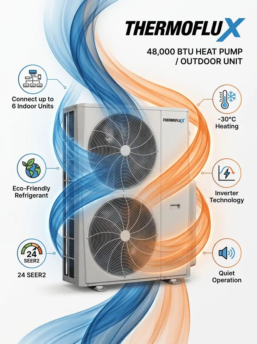 why choose THERMOFLUX 48000 BTU/H Multi-Zone Heat Pump