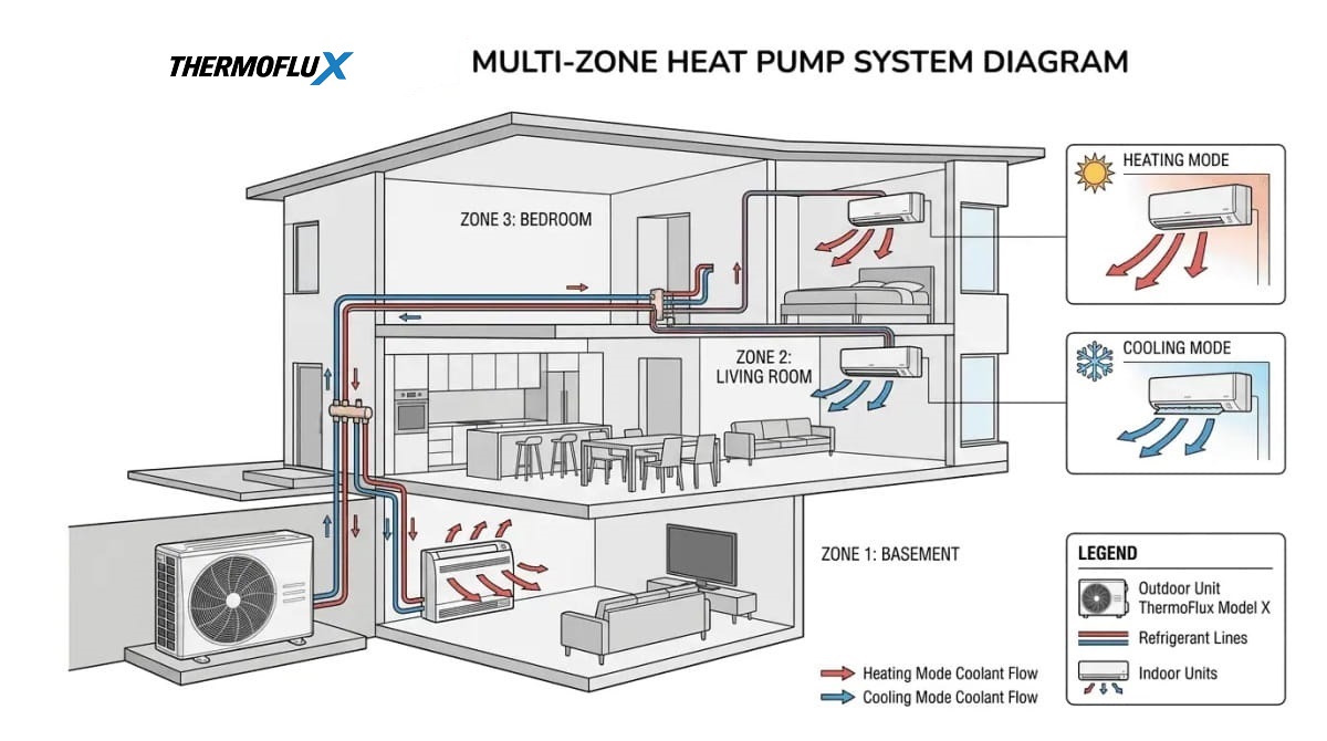 thermoflux multi zone heat pump system diagram